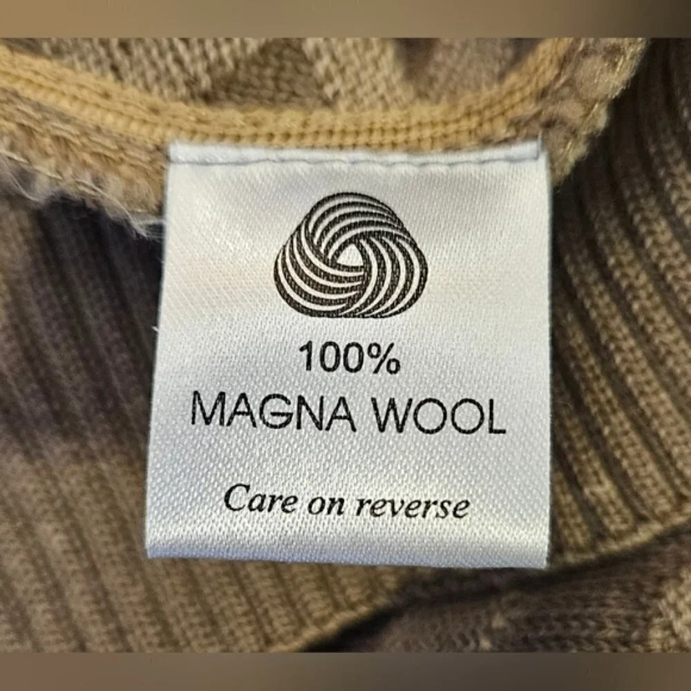 Monte Carlo Men's Wool Sweater Vest XL (40) Brown Tan Textured V-Neck